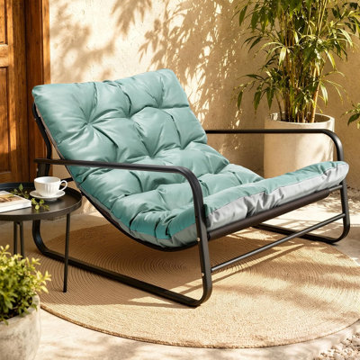Ebern Designs Patio Outdoor Lounge Chair, Oversized Comfy Sling Recliner Chair, With Support 500lbs Extra Thick Puffy Cushion, Modern Outside Furniture For Backyard, Garden, Porch, Poolside