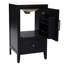 Meuble-lavabo noir 20 po - Design moderne, lavabo en céramique, tablette de porte, tiroir, finition à l'eau, poids de la base de l'armoire avec rangement 46,29 lb, butée magnétique, 4,7 po de hauteur-1545674505