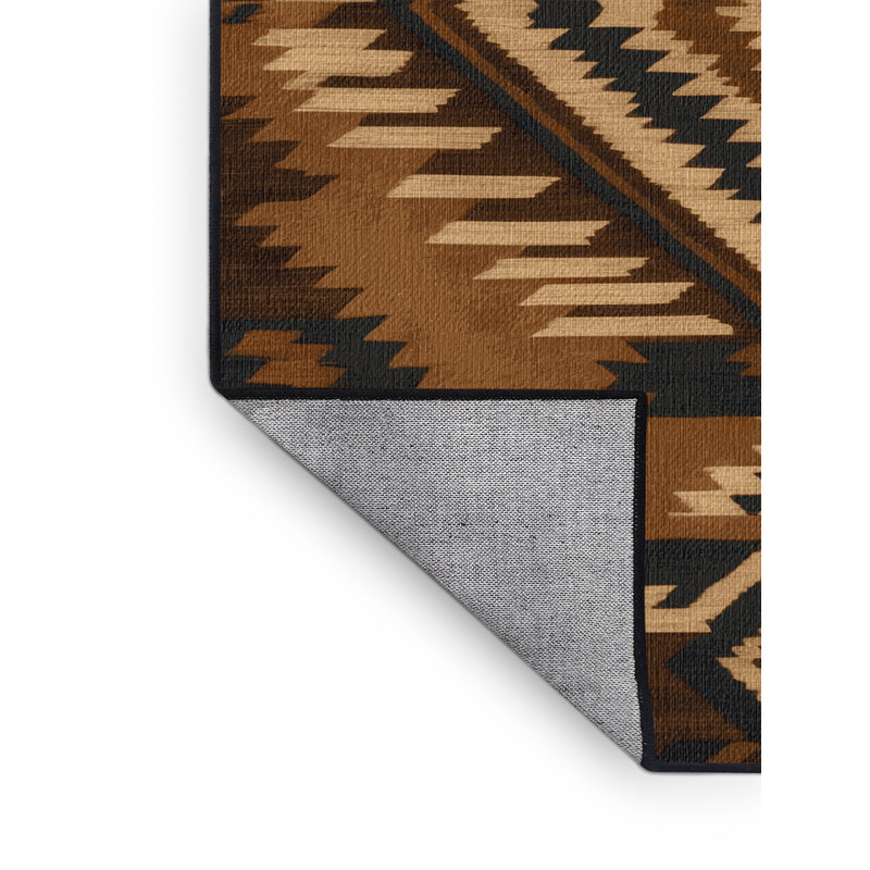 Tapis lavable en peau de bison de style sud-ouest Buffalo, Rectangulaire 7 pi x 10 pi