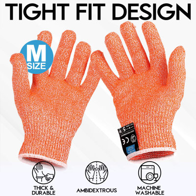 Zulay Cut Resistant Gloves Food Grade Level 5 Protection - Comfortable Safety Cut Resistant Work Gloves, Medium