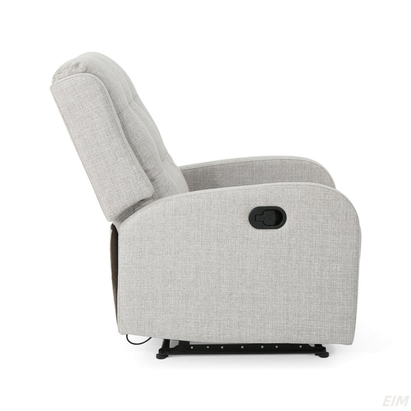 Sydenham Tufted Manual and Handle Recliner, Beige Fabric