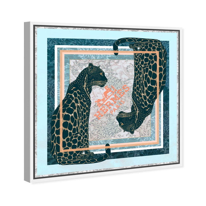 Dual Paris Cheetah Print Glam Jungle by Oliver Gal, Black Frame, 12 x 12, 17"H x 17"W, White Frame
