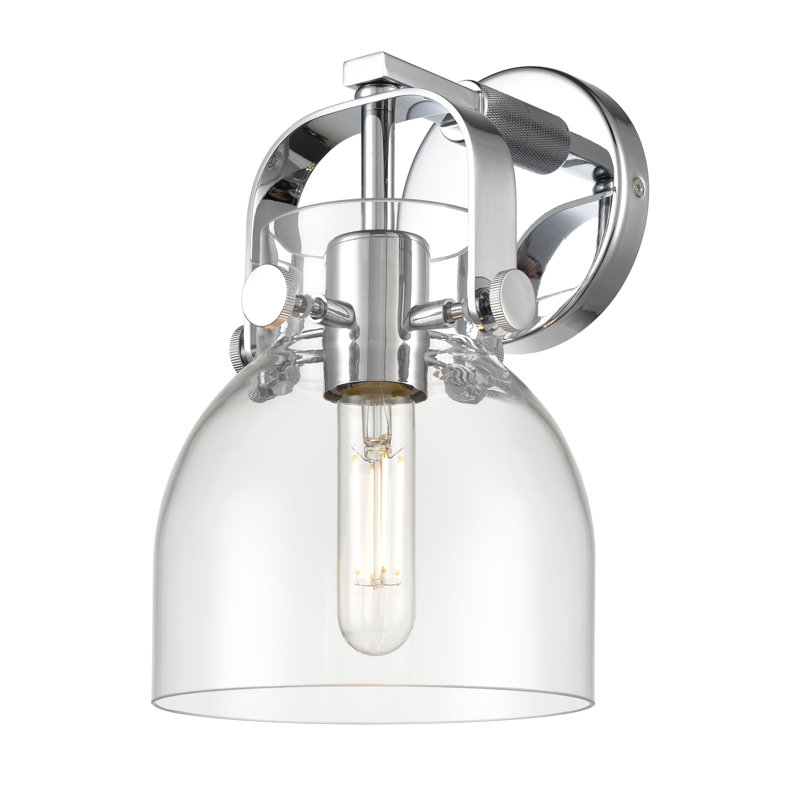 Applique murale 1 lumière 6 po Skycrest, Transparent, Chrome poli