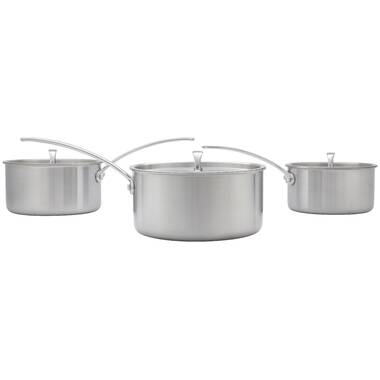 Circulon 4Qt Stainless Steel Saucepan with Lid and SteelShield Hybrid  Stainless and Nonstick Technology, Silver 