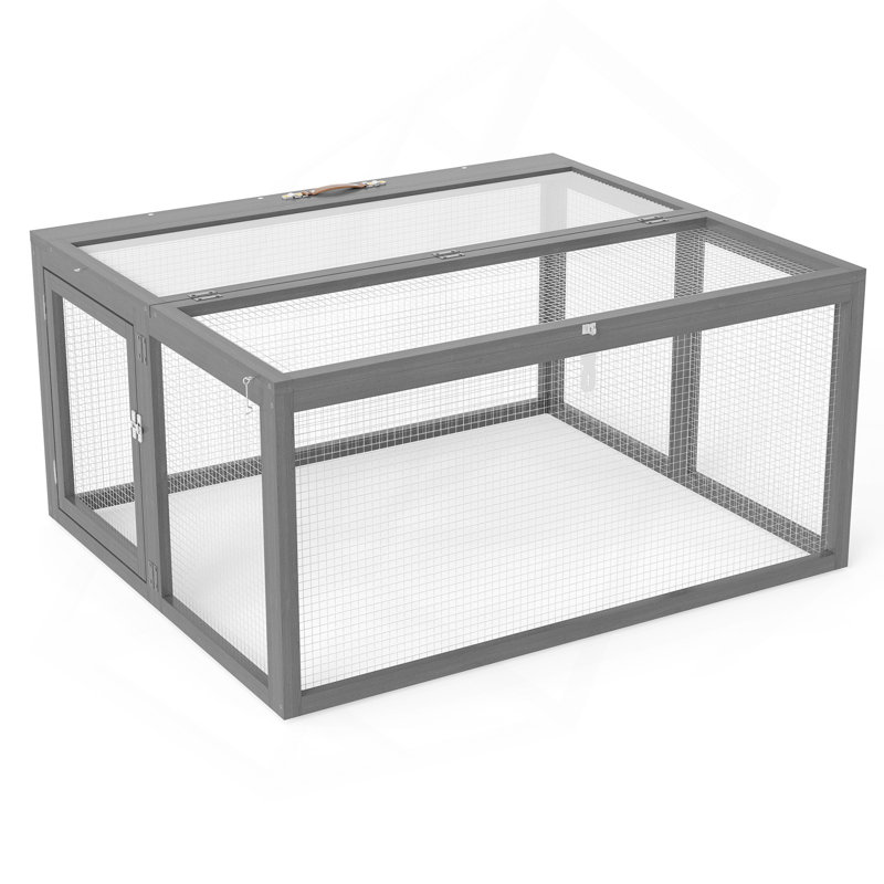 Cage à lapin pliante avec portes verrouillables et piquets de sol