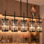 Luminaire suspendu linéaire pour îlot de cuisine à 5 lumières l 45,3 po Baconton avec détails en cristal
