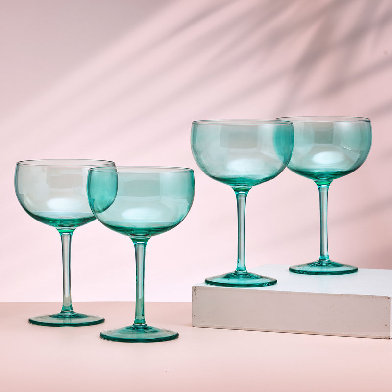 Verres Darbie Angell Vibrance, ensemble de 4, Bleu