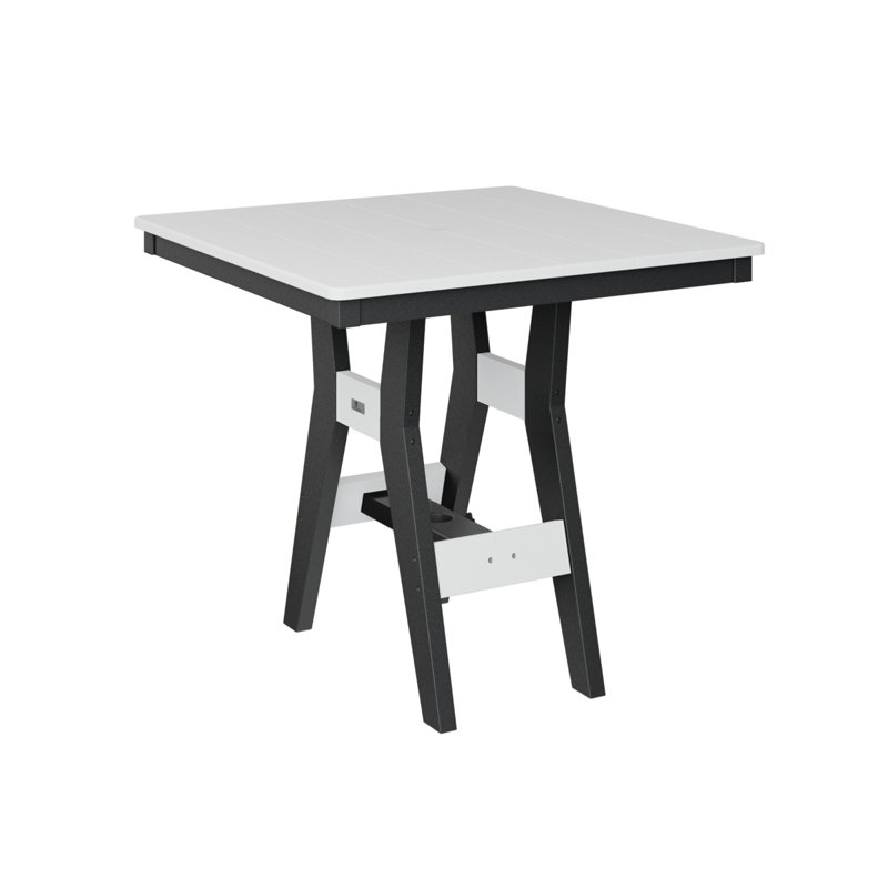 Table de salle à manger carrée 33 po Berlin Gardens Harbor, 30.37" H x 33" W x 33" D, Noir, Blanc