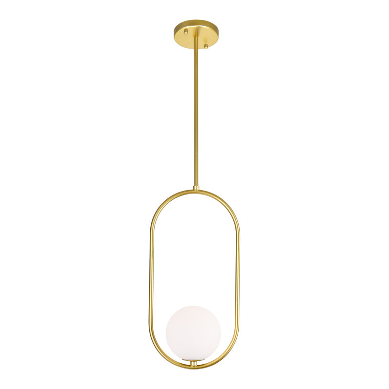 Mini-luminaire suspendu 1 lumière Izaguirre 8 po avec médaillon doré pour cuisine, salle à manger, salle d'eau - DEL G9 seulement, ampoule non incluse - hauteur de suspension réglable