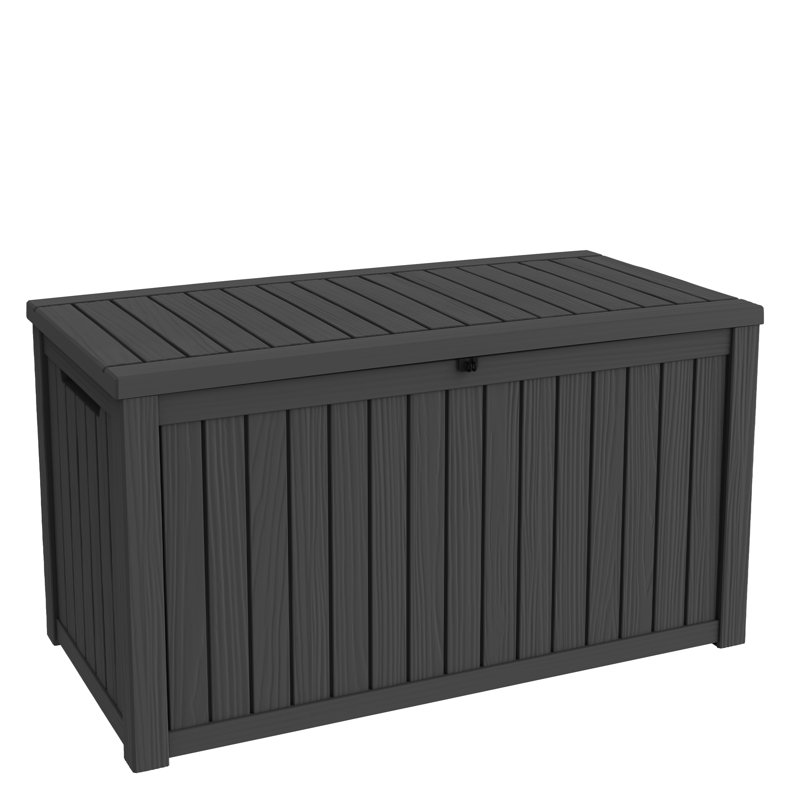 Boîte de rangement verrouillable en résine 180 gallons, Noir
