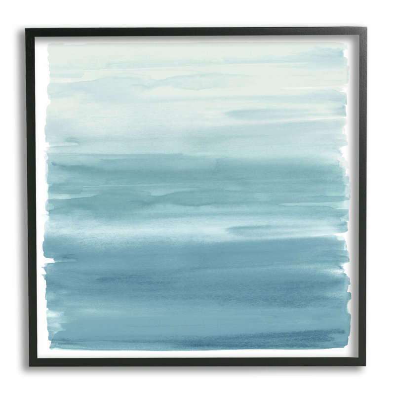 Art giclée moderne dégradé bleu pâle par Allie Corbin, Giclée encadrée noir minuit, H 12 po x l 12 po x P 1,5 po