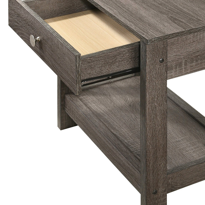 Table de chevet 1 tiroir rustique gris