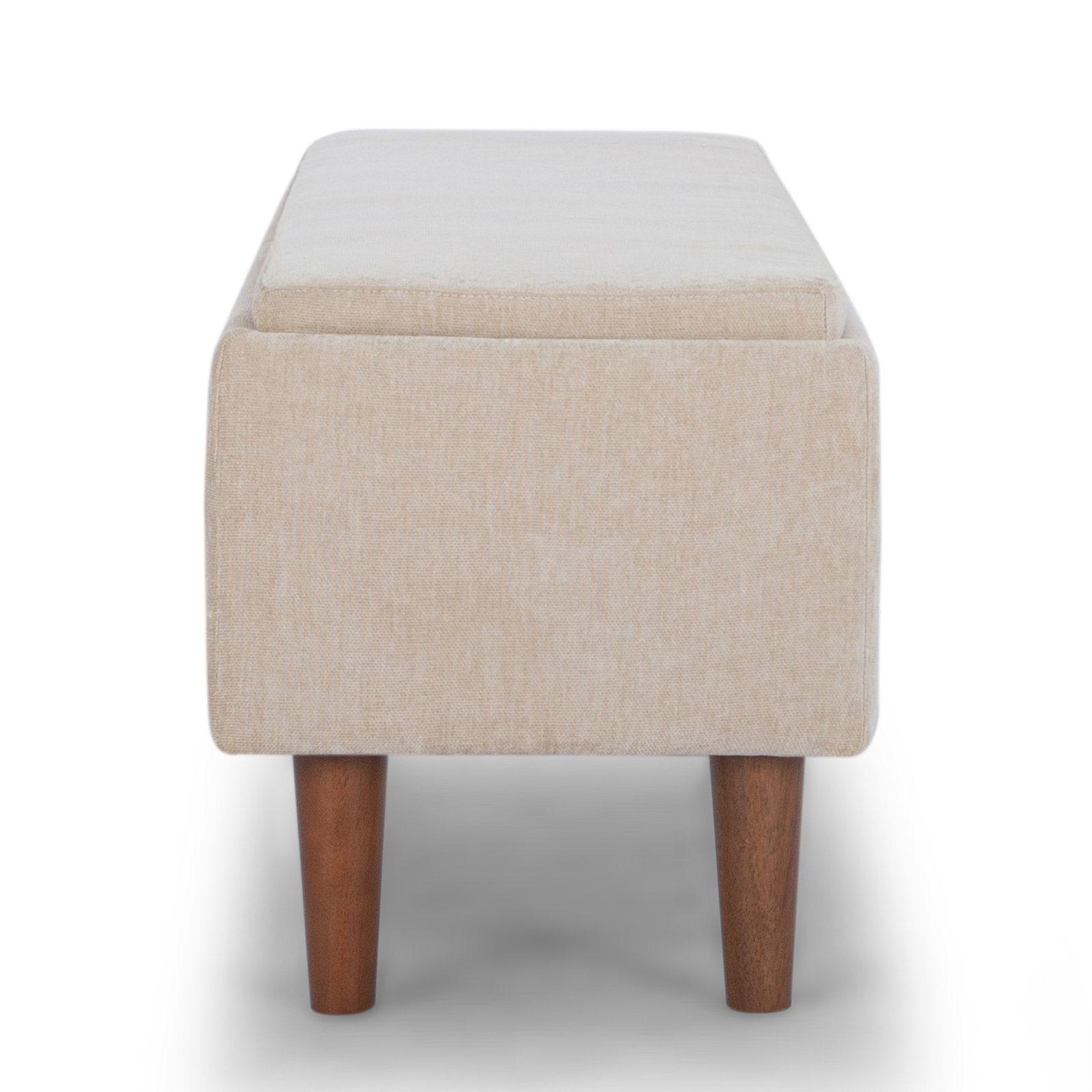 Rama Storage Bench, Honeycomb Taupe Chenille