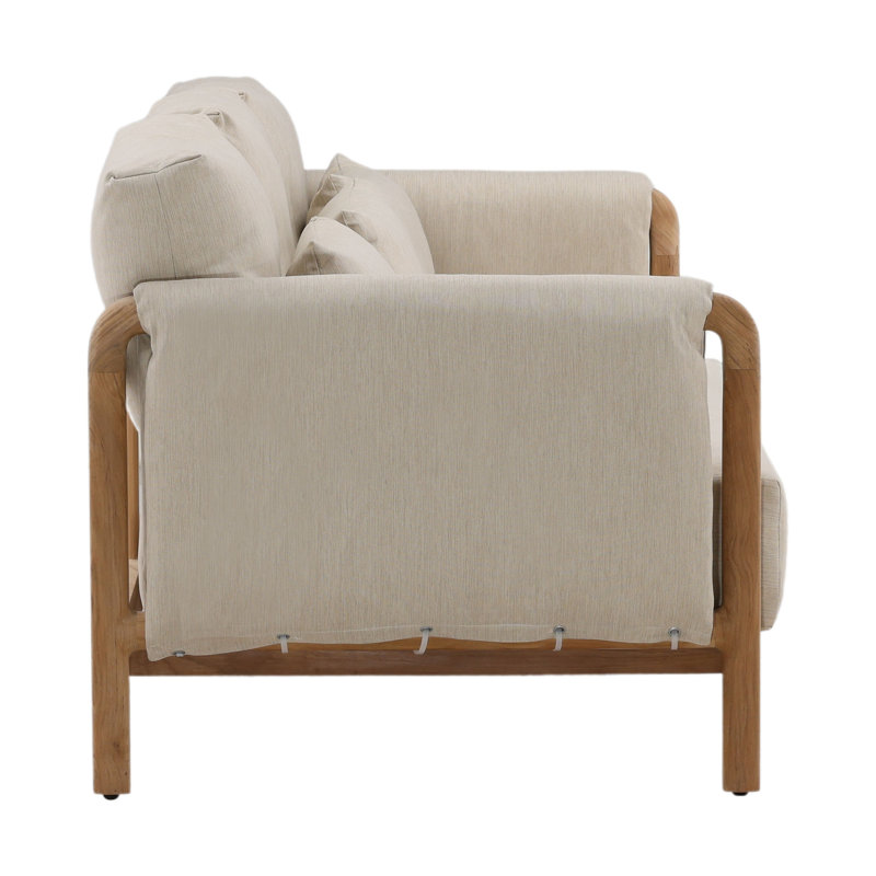 Milburne 87" Wide Outdoor Sofa, Beige