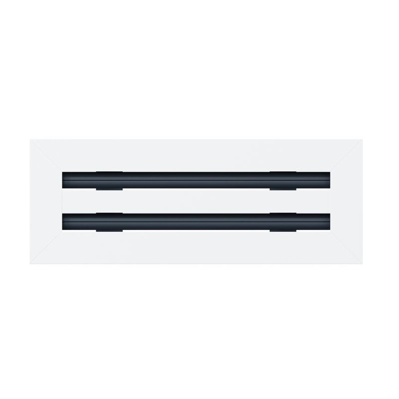 Grille de registre décorative pour mur et plafond en métal blanc mat, L 14 po x l 4 po