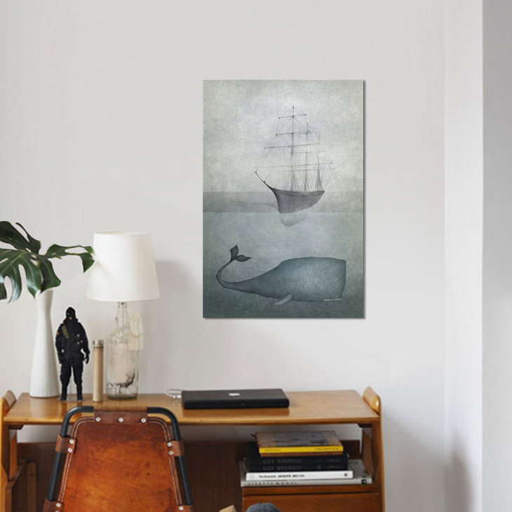 Deep Water - impression sur toile tendue, H 40 po x l 26 po x P 1,5 po, Toile tendue, Pas de tapis
