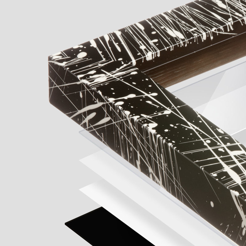 Cadre mural Arco Mist Splash, L 20 po x H 20 po, Noir / blanc