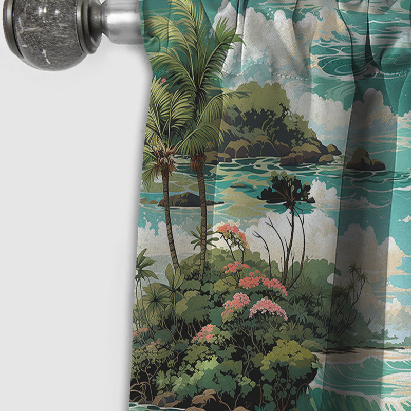 Island Dreamland Tropical Motif I - Rideau floral - Rideau occultant floral - 1 panneau, L 52 po x L 108 po