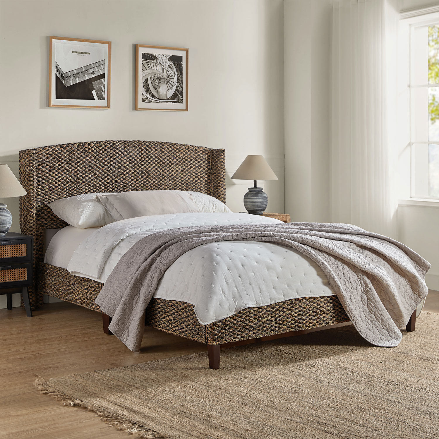 Wood wingback bed new arrivals