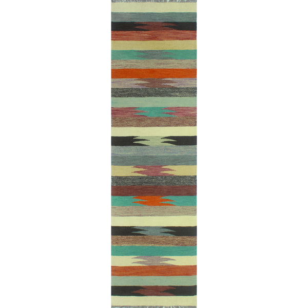 Union Rustic Brugal Flatweave Wool Striped Rug | Wayfair