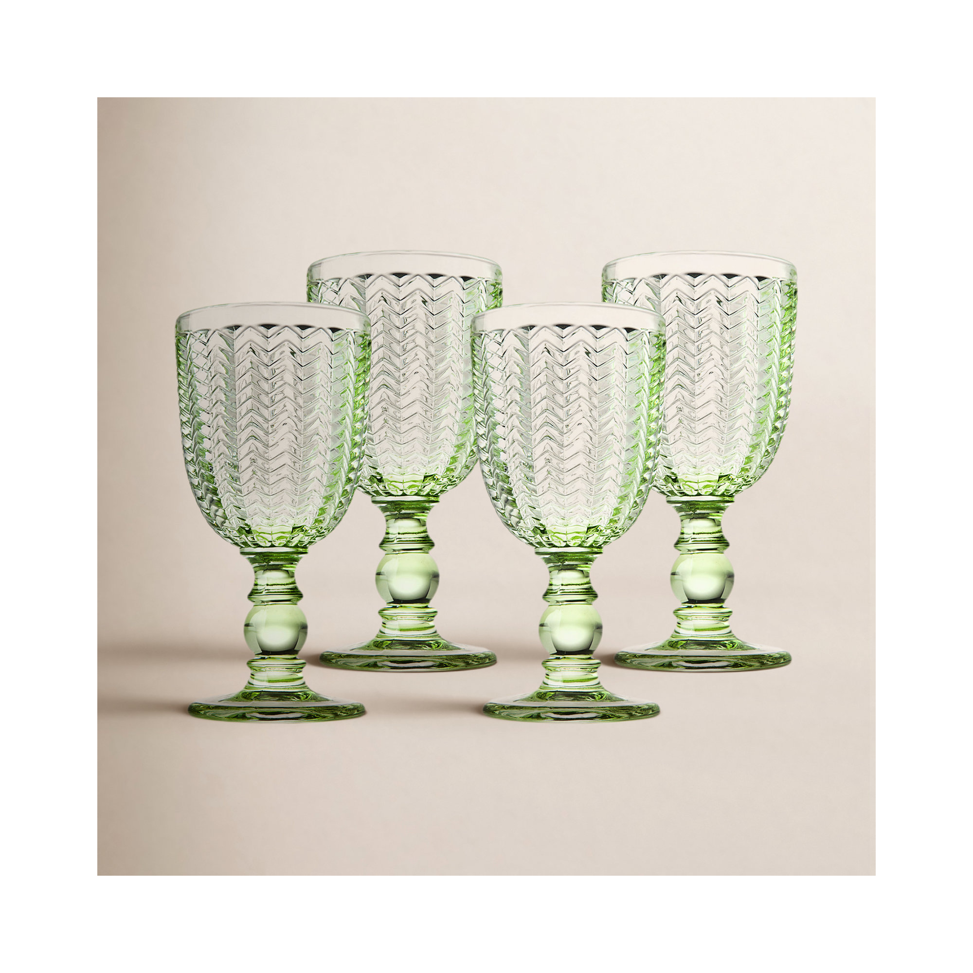 Twill 6 oz. Lead Crystal Goblet, Green