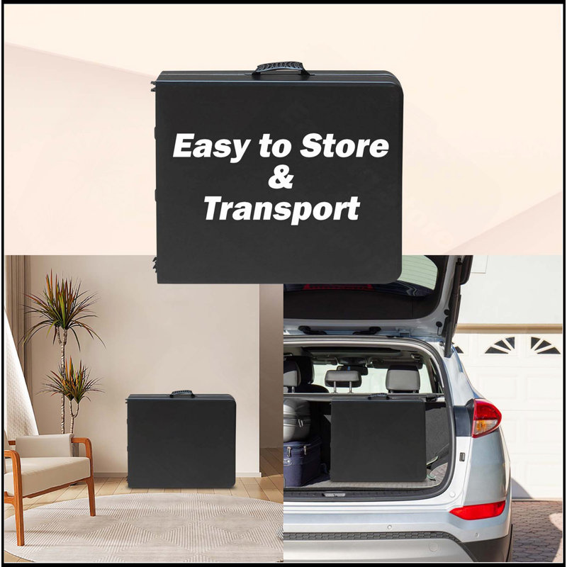 4Ft Portable Folding Table For Indoor & Outdoor Use, Maximum Weight 135KG, Ideal For Camping And Events, Black, Black