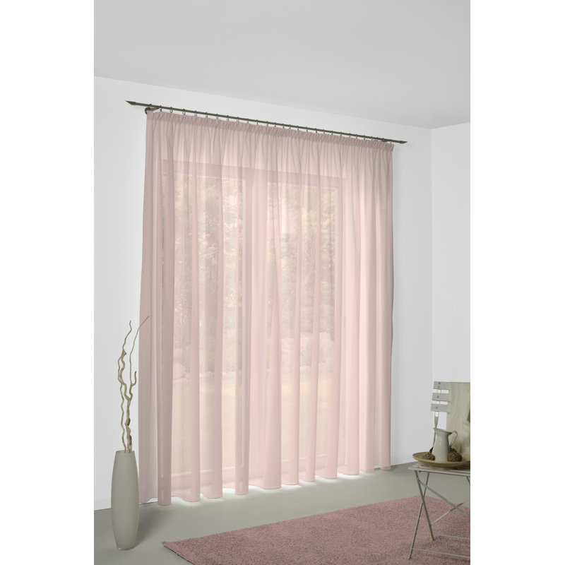 Sunday Semi Sheer Curtain, 142cm Width x 295cm Drop, Pink