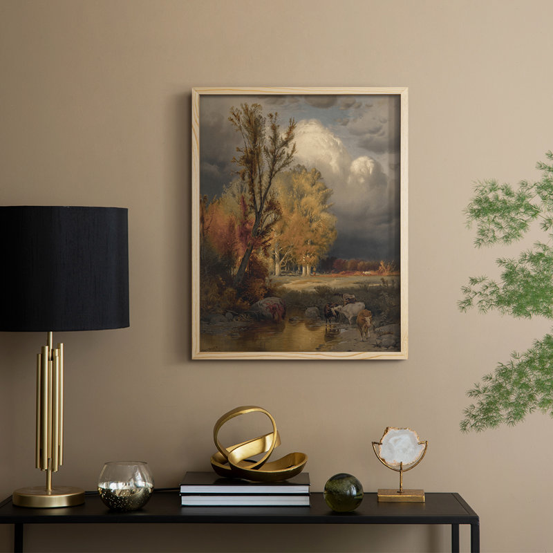 Vintage Landscape CLXIX Framed Print - Solid Wood, 21" H x 17" W, Natural