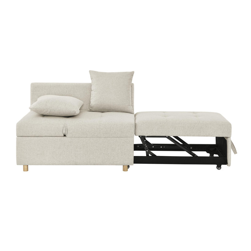 Canapé-lit convertible avec dossier ajustable et canapé-lit, Lin beige