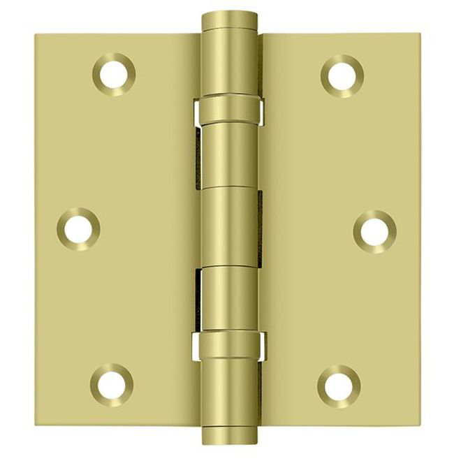 Charnière carrée à roulement à billes en laiton poli 3-1 / 2 "x 3-1 / 2" Deltana DSB35B3, Laiton poli