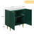 27.56" Green Sideboard with Fluted Doors, Gold Legs & Adjustable Shelf-1615442261