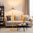 Modern Floor Lamp with Rattan Shade & Gold Finish, 72" Cord, Frosted Globe, Includes LED Bulb, UL Approved