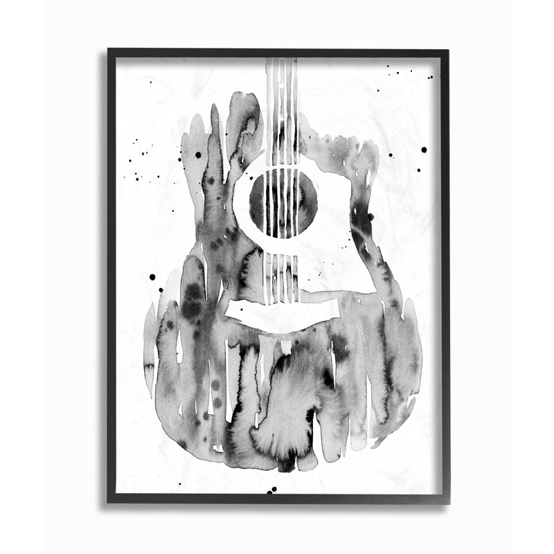 «Abstract Guitar Pattern», reproduction d'art, H 20 po x l 16 po x P 1,5 po, Giclée encadrée noir minuit