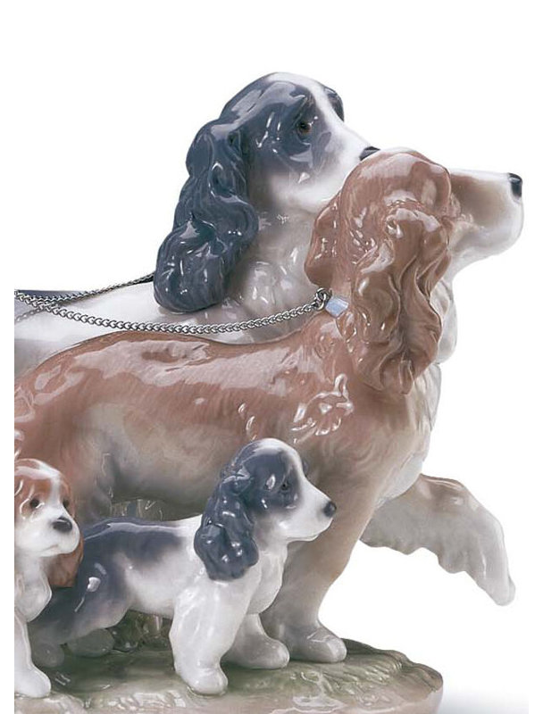 Puppy Parade Girl with Dogs Figurine