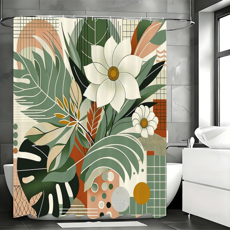 Shower Curtains with Hooks Included