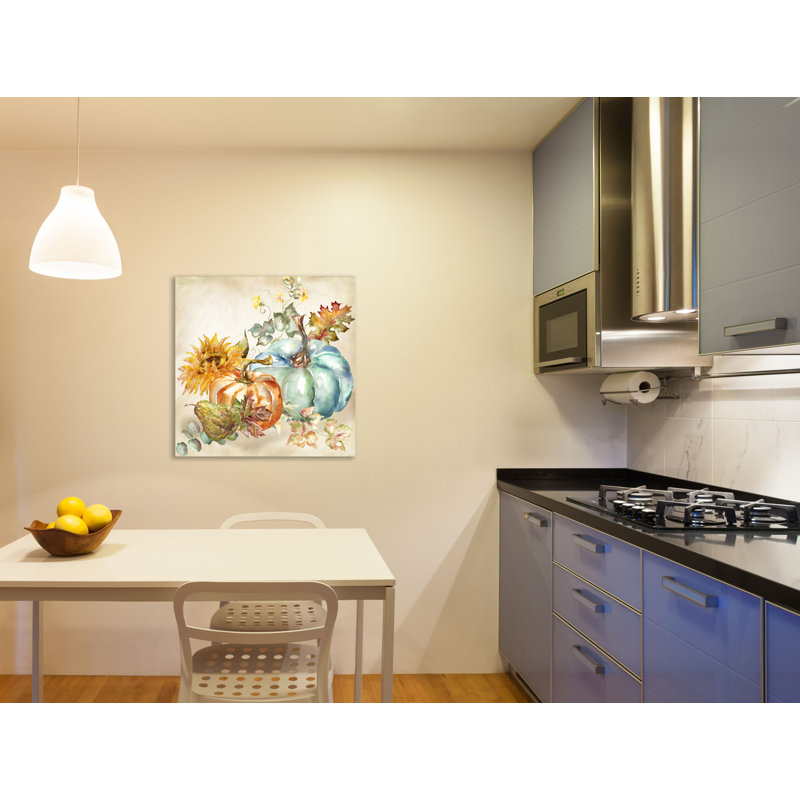 «Harvest Pumpkins & Sunflower», toile tendue par August Grove®, H 36 po x l 36 po x P 1,5 po