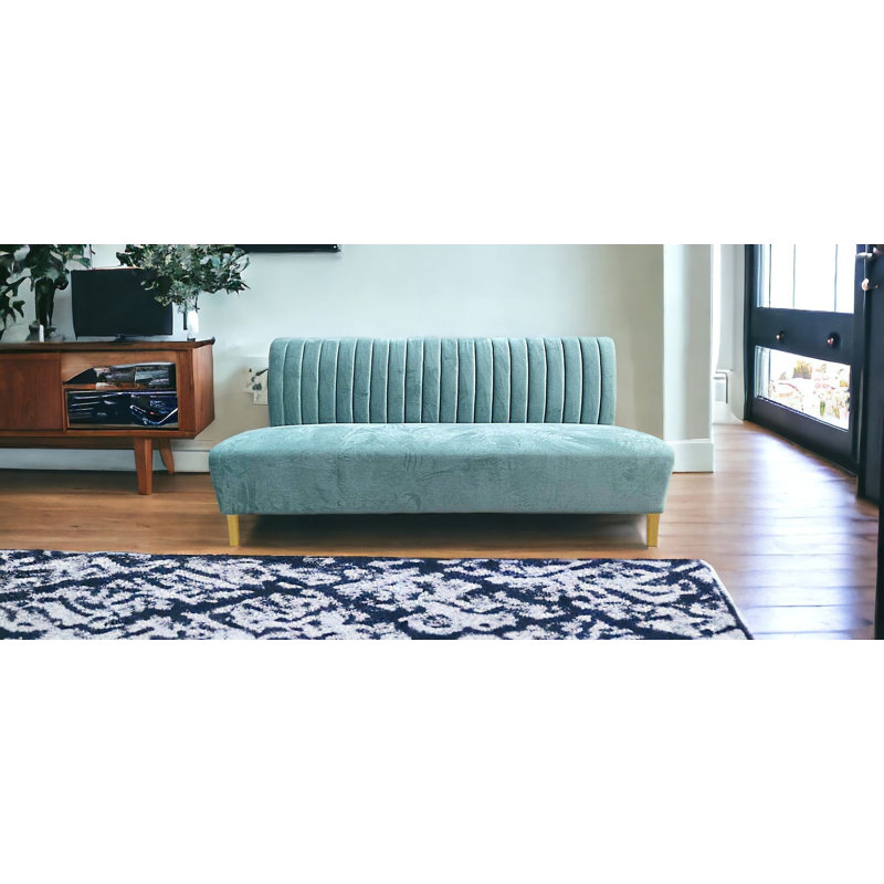 Azure - Canapé moderne en tissu vert clair et doré, Tissu bleu