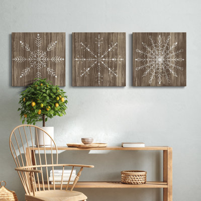 Hainault Barnwood Wonderland IV - ensemble de 3 reproductions sur toiles tendues