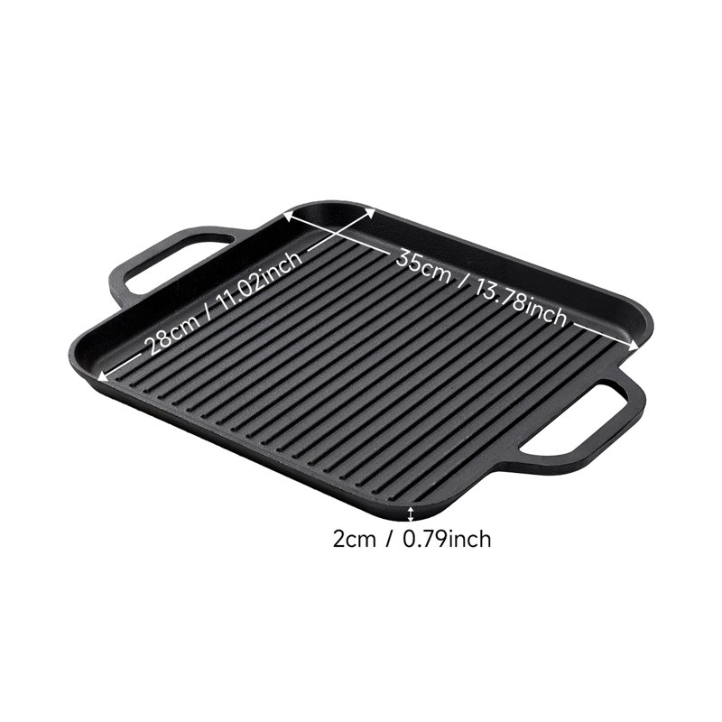 28cm Iron Grill & Griddle Pan