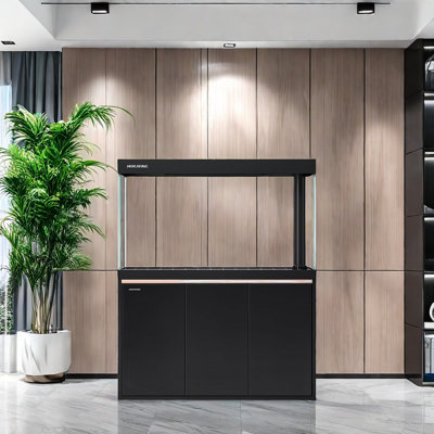 Black Minimalist Rectangular Aquarium Tank