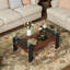 Table basse rectangulaire avec plateau de rangement en verre trempé et panneau de fibres à densité moyenne Fraiya-97418306-97769656