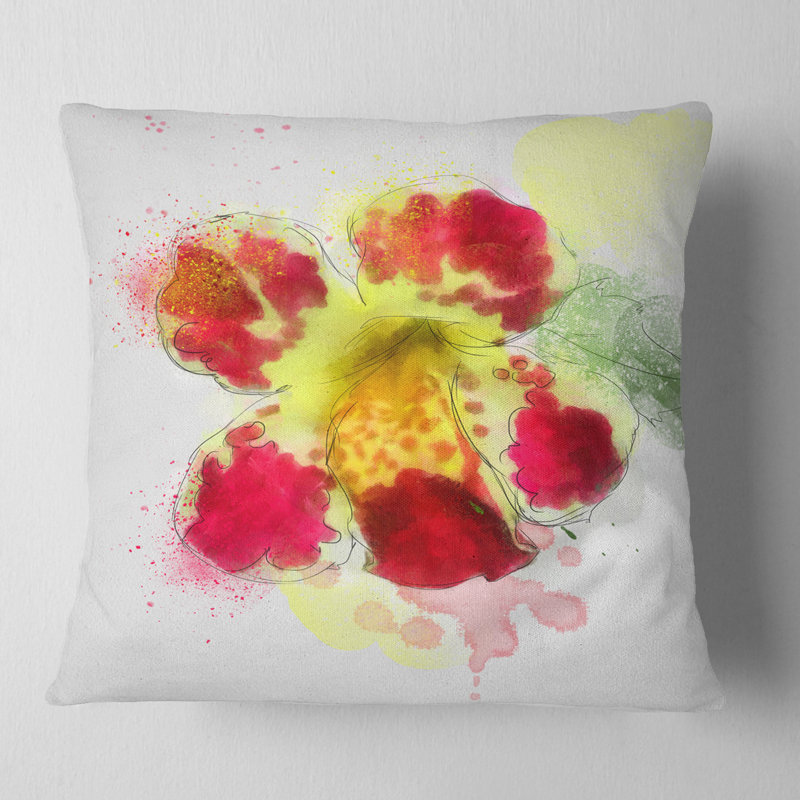 Coussin Floral, 16 po x 1 po, Carré