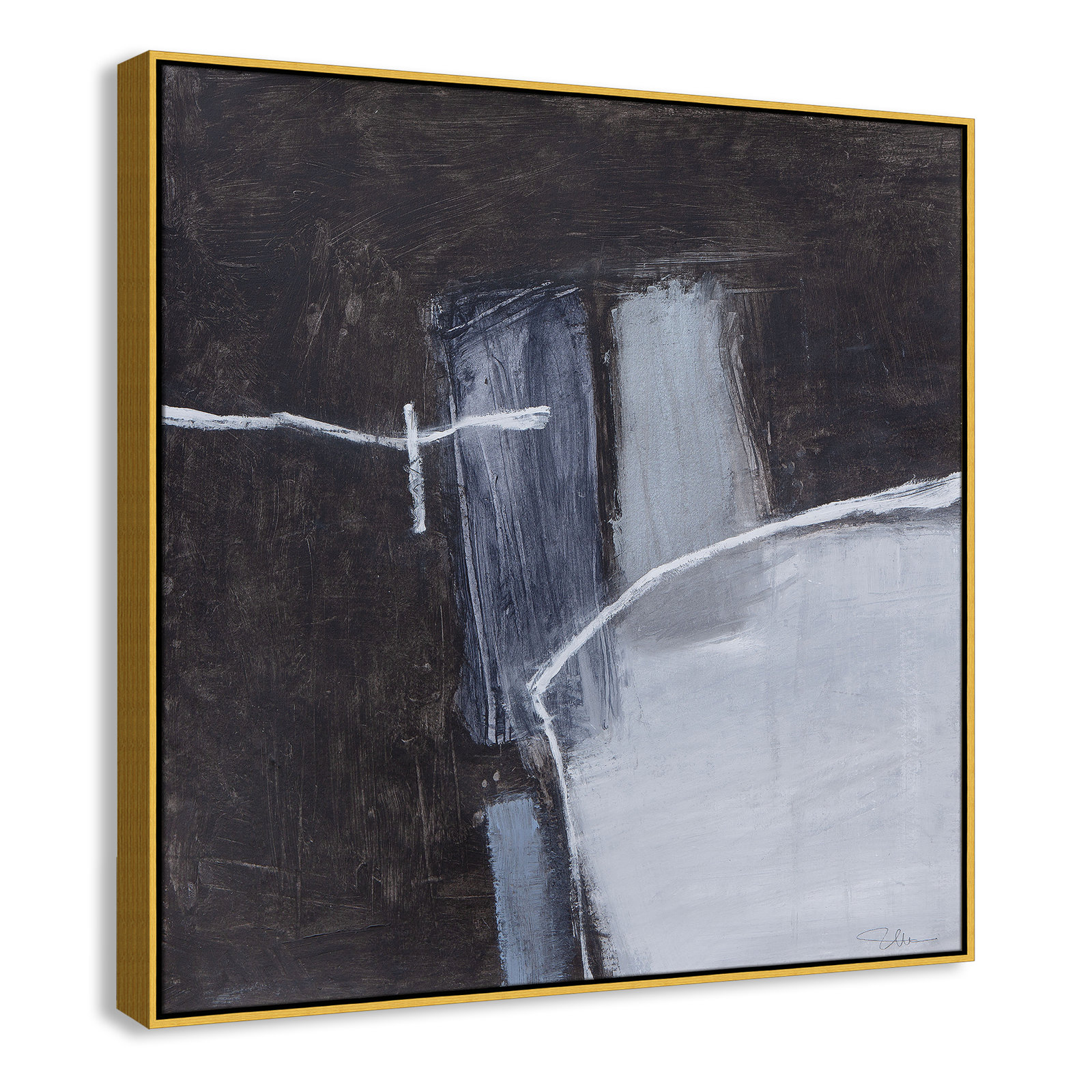 Casa Fine Arts "Graphite Gemstones I" Print, 41.5" H x 41.5" W, Gold