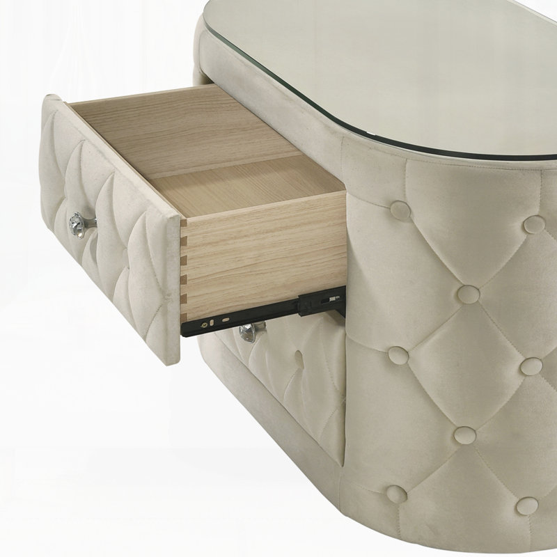Table de chevet moderne pour chambre à coucher, Ivoire ivoire