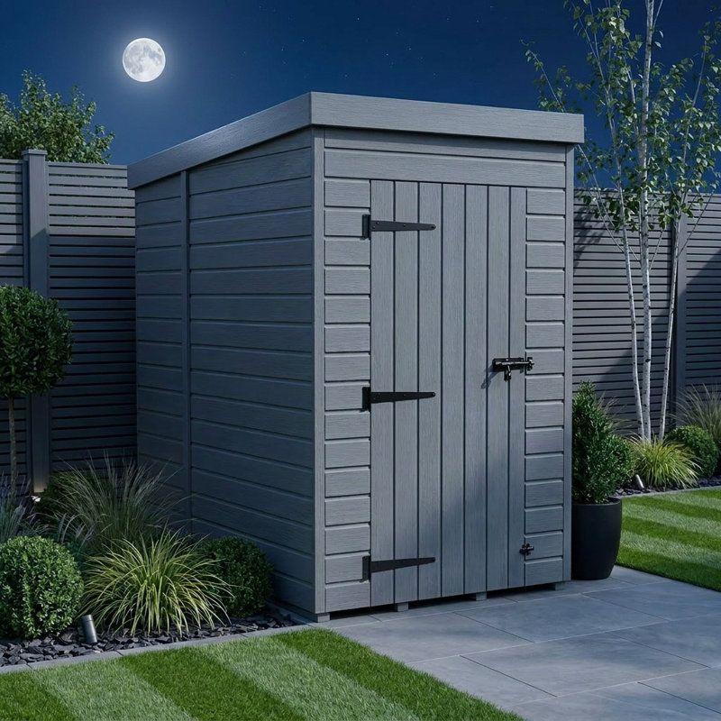 Total Sheds 4ft x 7ft Composite Pent Garden Shed - Single Door - No Windows - EPDM Rubber Roof - UK Manufactured