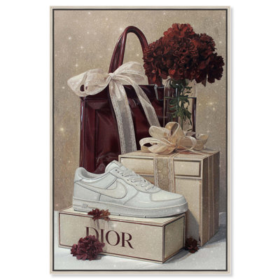 Sneaker Maroon Goods Kitchen Decor Canvas Print by Art Remedy