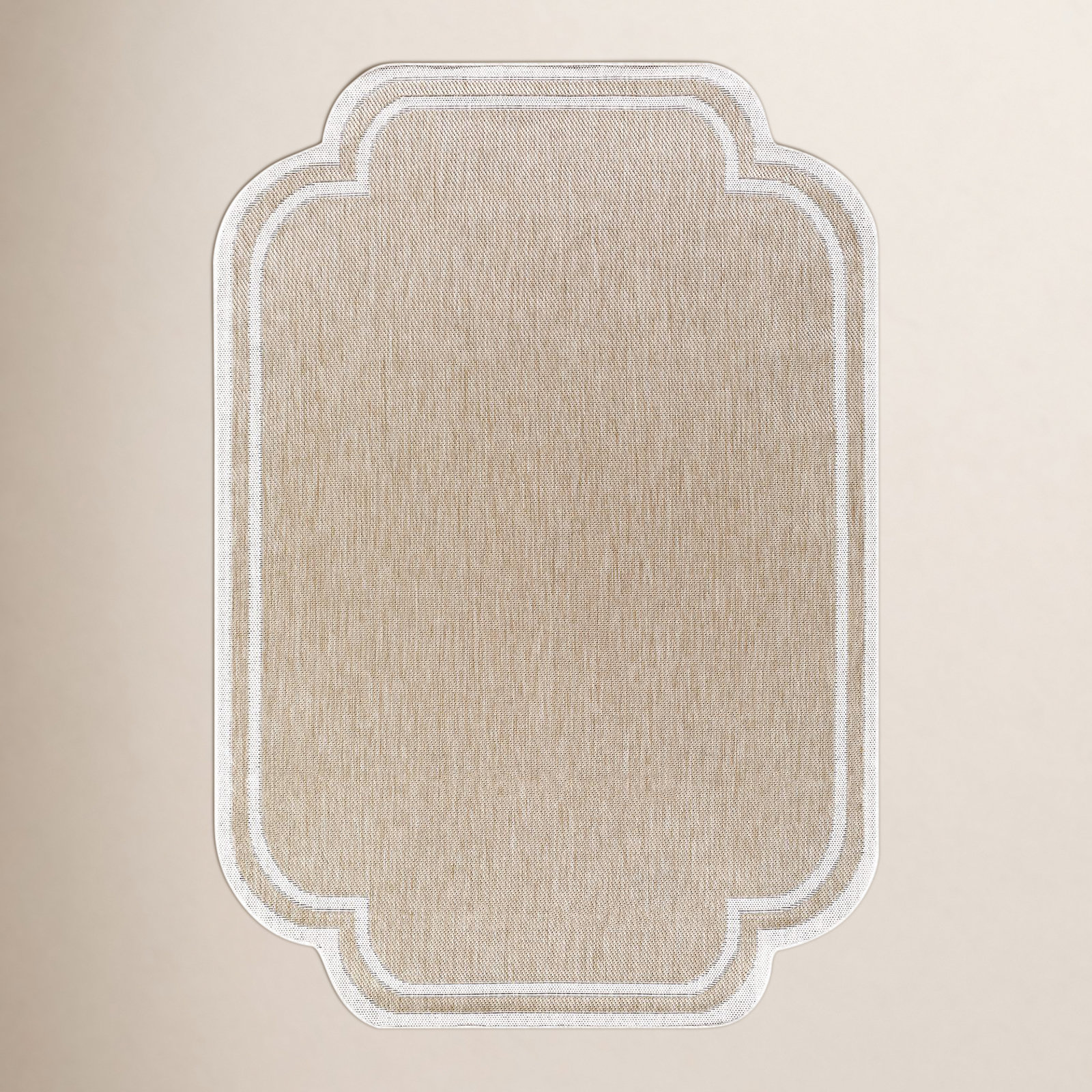 Skiles Striped Outdoor Rug, Rectangle 2'4" x 3'9", Tan/Cream