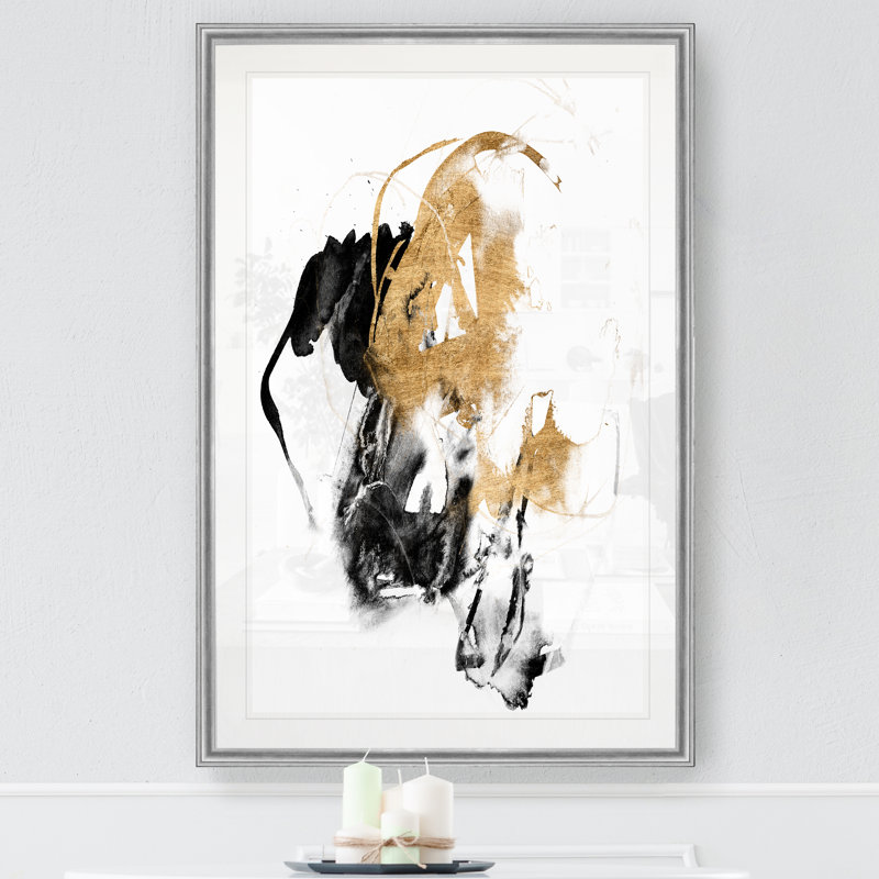 «Black / Gold Splash II», reproduction, H 22,5 po x l 30,5 po x P 1,5 po, Argent