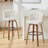 Counter Height Upholstered Swivel Bar Stools Set of 2, Modern Kitchen Island Chairs with Wide Backrest, Solid Wood Legs & Nailhead Trim-932342684-932342687