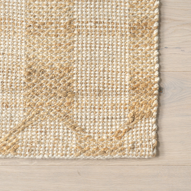 Natural Tufted Handmade Wool and Jute Rectangular Area Rug, 9' x 12'